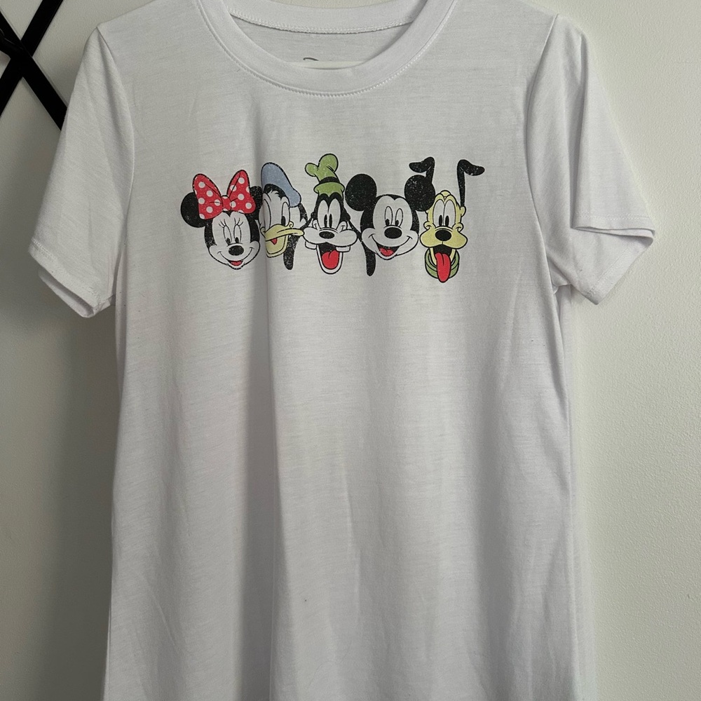 Disney White Tee with Classic Character Faces